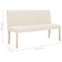 Banco de poliéster 139,5 cm color crema de , Bancos para recibidores y almacenamiento - Ref: Foro24-281337, Precio: 233,11 €