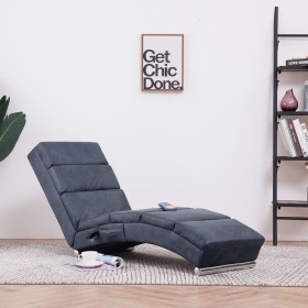 Diván de masaje de piel de ante artificial gris de , Divanes - Ref: Foro24-281300, Precio: 284,36 €