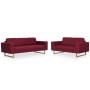 Juego de sofás 2 piezas de tela color vino tinto de , Sofás - Ref: Foro24-276865, Precio: 811,83 €