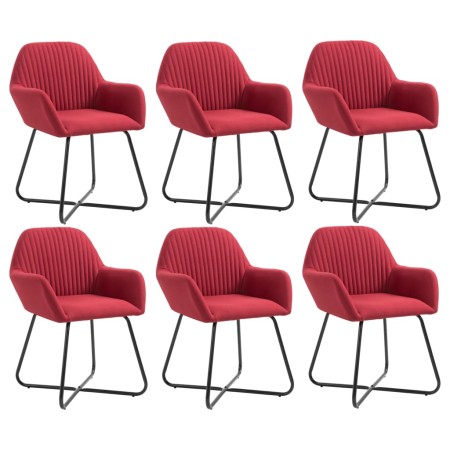 Sillas de comedor 6 unidades tela rojo tinto | Foro24.es | Tu tienda online para hogar, jardín y más Foro24.es