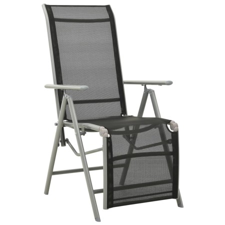 Silla de jardín reclinable textileno y aluminio plateado de , Sillas de jardín - Ref: Foro24-312196, Precio: 133,48 €