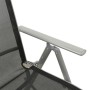 Silla de jardín reclinable textileno y aluminio plateado de , Sillas de jardín - Ref: Foro24-312196, Precio: 133,48 €