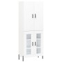 Aparador alto madera contrachapada blanco 69,5x34x180 cm de , Aparadores - Ref: Foro24-3195739, Precio: 170,23 €, Descuento: %