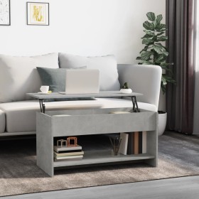Mesa de centro madera de ingeniería gris hormigón 102x50x52,5cm