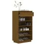 Armario zapatero madera maciza de pino marrón miel 60x34x105 cm de vidaXL, Zapateros y organizadores de calzado - Ref: Foro24...