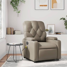 Sillón de masaje reclinable cuero sintético color capuchino de , Sillones - Ref: Foro24-372516, Precio: 234,12 €
