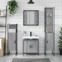 Set de armario de baño 4 pzas madera contrachapada gris sonoma