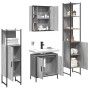 Set de armario de baño 4 pzas madera contrachapada gris sonoma