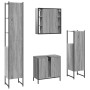 Set de armario de baño 4 pzas madera contrachapada gris sonoma