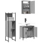 Set de muebles de baño 3 pzas madera contrachapada gris sonoma de , Muebles de baño - Ref: Foro24-3214823, Precio: 160,78 €