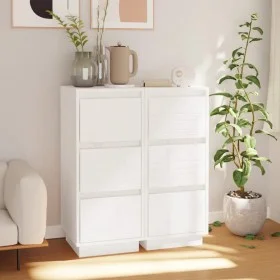 Sideboard 2 Stück aus massivem weißem Kiefernholz 32x34x75 cm von vidaXL, Sideboards - Ref: Foro24-813368, Preis: 87,76 €, Ra...