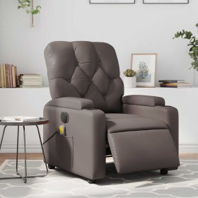 Sillón de masaje reclinable eléctrico cuero sintético marrón de , Sillones - Ref: Foro24-3204767, Precio: 260,03 €