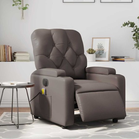 Sillón de masaje reclinable eléctrico cuero sintético marrón de , Sillones - Ref: Foro24-3204767, Precio: 260,03 €