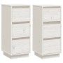 Sideboard 2 pcs solid white pine wood 32x34x75 cm by vidaXL, Sideboards - Ref: Foro24-813368, Price: 88,55 €, Discount: %