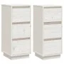 Sideboard 2 Stück aus massivem weißem Kiefernholz 32x34x75 cm von vidaXL, Sideboards - Ref: Foro24-813368, Preis: 87,76 €, Ra...