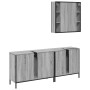 Set de muebles de baño 3 pzas madera contrachapada gris sonoma de , Muebles de baño - Ref: Foro24-3214733, Precio: 185,28 €