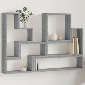 Estantería de pared madera ingeniería gris Sonoma 96x12x64 cm de , Estantes y estanterías - Ref: Foro24-840805, Precio: 54,16 €