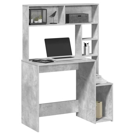 Escritorio de estantes contrachapada gris hormigón 100x45x140cm | Foro24.es | Tu tienda online para hogar, jardín y más Foro24.es