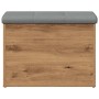Banco almacenaje madera ingeniería roble artesanal 62x42x45 cm de , Bancos para recibidores y almacenamiento - Ref: Foro24-85...