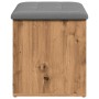Banco almacenaje madera ingeniería roble artesanal 62x42x45 cm de , Bancos para recibidores y almacenamiento - Ref: Foro24-85...