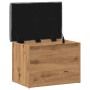 Banco almacenaje madera ingeniería roble artesanal 62x42x45 cm de , Bancos para recibidores y almacenamiento - Ref: Foro24-85...
