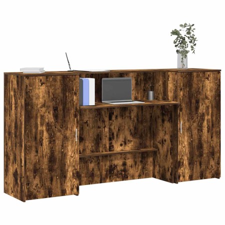 Mostrador de recepción roble ahumado 200x50x103,5 cm de , Escritorios - Ref: Foro24-3324218, Precio: 283,97 €, Descuento: %