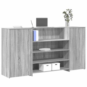 Mostrador de recepción sonoma gris 200x50x103,5 cm