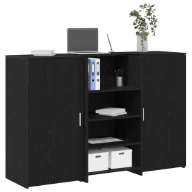 Mostrador de recepción roble negro 155x50x103,5 cm de , Escritorios - Ref: Foro24-3324197, Precio: 282,85 €, Descuento: %