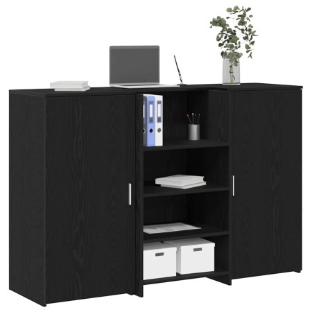 Mostrador de recepción roble negro 155x50x103,5 cm de , Escritorios - Ref: Foro24-3324197, Precio: 282,85 €, Descuento: %