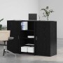 Mostrador de recepción roble negro 155x50x103,5 cm de , Escritorios - Ref: Foro24-3324197, Precio: 282,85 €, Descuento: %