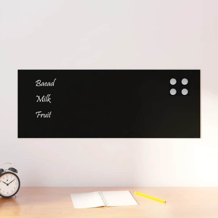Pizarra magnética de pared vidrio templado negro 80x30 cm | Foro24.es | Tu tienda online para hogar, jardín y más Foro24.es