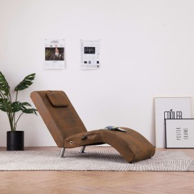 Diván de masaje con almohada de piel de ante artificial marrón de , Divanes - Ref: Foro24-281289, Precio: 252,81 €