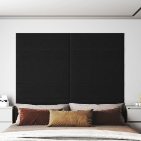 Paneles de pared 12 uds tela negro 90x30 cm 3,24 m² de , Recubrimiento de paredes - Ref: Foro24-343908, Precio: 83,91 €
