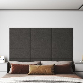Paneles de pared 12 uds tela gris oscuro 60x30 cm 2,16 m² de , Recubrimiento de paredes - Ref: Foro24-343846, Precio: 70,95 €
