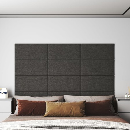 Paneles de pared 12 uds tela gris oscuro 60x30 cm 2,16 m² de , Recubrimiento de paredes - Ref: Foro24-343846, Precio: 70,95 €