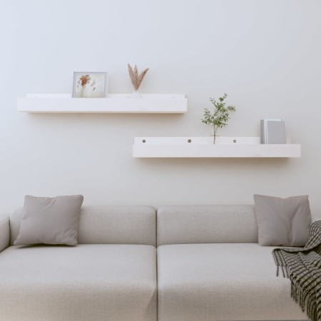 Estantes de pared 2 uds madera maciza de pino blanco 80x12x9 cm | Foro24.es | Tu tienda online para hogar, jardín y más Foro24.es