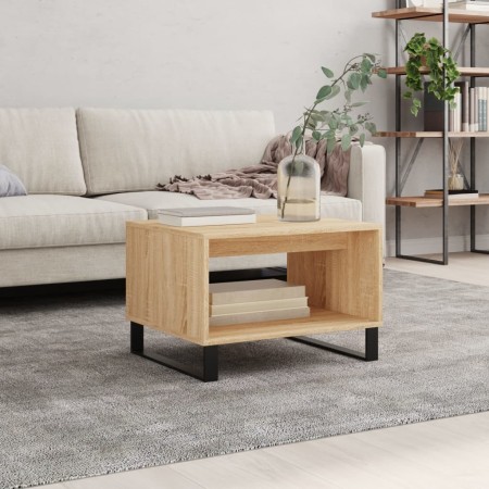 Mesa de centro madera de ingeniería roble Sonoma 60x50x40 cm
