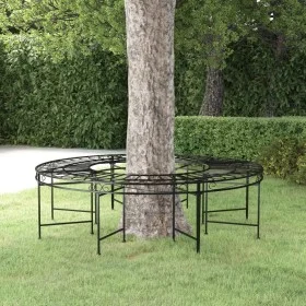 Runde Gartenbank aus schwarzem Stahl, 160 cm von vidaXL, Gartenbänke - Ref: Foro24-318821, Preis: 251,83 €, Rabatt: %
