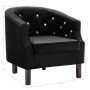 Sillón de terciopelo negro de , Sillones - Ref: Foro24-247007, Precio: 210,96 €