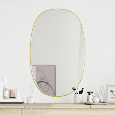 Espejo de pared dorado 80x50 cm de , Espejos - Ref: Foro24-348220, Precio: 72,98 €, Descuento: %