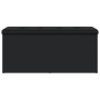 Banco con almacenaje madera de ingeniería negro 102x42x45 cm