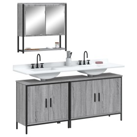 Set de muebles de baño 3 pzas madera contrachapada gris sonoma de , Muebles de baño - Ref: Foro24-3214673, Precio: 173,78 €