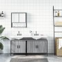 Set de muebles de baño 3 pzas madera contrachapada gris sonoma de , Muebles de baño - Ref: Foro24-3214673, Precio: 173,78 €