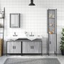 Set de muebles de baño 4 pzas madera contrachapada gris sonoma de , Muebles de baño - Ref: Foro24-3214813, Precio: 249,02 €