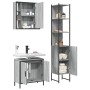 Set de muebles de baño 3 pzas madera contrachapada gris sonoma
