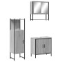 Set de muebles de baño 3 pzas madera contrachapada gris sonoma