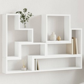 Estantería de pared madera de ingeniería blanco 96x12x64 cm de , Estantes y estanterías - Ref: Foro24-840800, Precio: 55,24 €