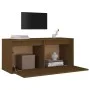 Solid pine honey brown wall-mounted cabinet 80x30x35 cm by vidaXL, Shelves and shelves - Ref: Foro24-813461, Price: 55,10 €, ...