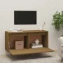 Solid pine honey brown wall-mounted cabinet 80x30x35 cm by vidaXL, Shelves and shelves - Ref: Foro24-813461, Price: 55,10 €, ...