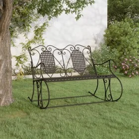 Garden rocking bench, two-seater, black steel, 113 cm by vidaXL, garden benches - Ref: Foro24-318829, Price: 182,88 €, Discou...
